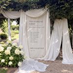 Harmonogram ślubu i wesela na tkaninie 220 × 80 cm