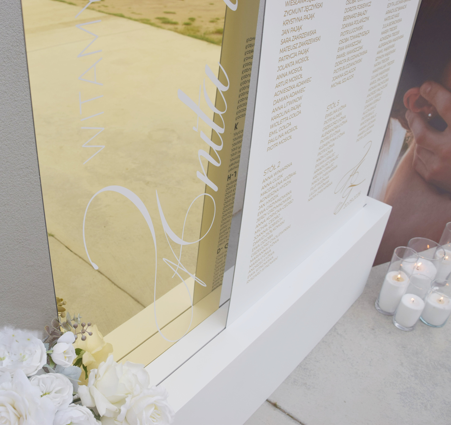 Zestaw tablic ślubnych | Tablica powitalna + plan stołów + zdjęcie z Parą Młodą | BABIE LATO „Złote Lato”