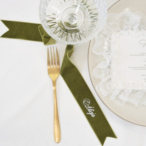 winietka ślubna na wstążce